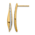 14k 1/4 carat Diamond Post Earrings, 0.252 ct, 27 x 5 mm