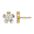 14k Flower G H I True Light Moissanite Earrings, 2 ct, 10.5 x 10.8 mm