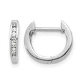 14k White Gold 1/8 carat Lab Grown Diamond VS/SI+ G+ Complete Hinged Hoop Earrings, 0.14 ct, 11 x 2.25 mm