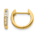 14k 1/8 carat Lab Grown Diamond VS/SI+ G+ Complete Hinged Hoop Earrings, 0.14 ct, 11 x 2.25 mm
