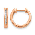 14k Rose Gold 1/4 carat Lab Grown Diamond VS/SI+ G+ Complete Hinged Hoop Earrings, 0.24 ct, 13 x 2.75 mm