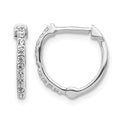 14k White Gold 1/5 carat Diamond Hoop Earrings, 0.2 ct, 13 x 2 mm