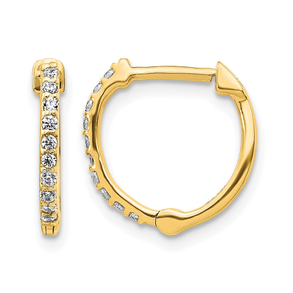 14k 1/5 carat Diamond Hinged Hoop Earrings, 0.2 ct, 13 x 2 mm