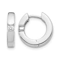 14k White Gold 1/6 carat AA Diamond Hinged Hoop Earrings, 0.158 ct, 15 x 14 mm