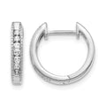 14k White Gold 1/5 carat Lab Grown Diamond VS/SI+ G+ Complete Hinged Hoop Earrings, 0.18 ct, 12 x 2.75 mm