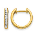 14k 1/5 carat Lab Grown Diamond VS/SI+ G+ Complete Hinged Hoop Earrings, 0.18 ct, 12 x 2.75 mm