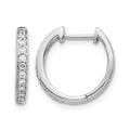 14k White Gold 1/4 carat Diamond Complete Hinged Hoop Earrings, 0.248 ct, 14 x 2.75 mm