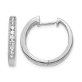 14k White Gold 1/2 carat Diamond Channel-set Hinged Hoop Earrings, 0.49 ct, 18 x 3.5 mm