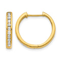 14k 3/8 carat Lab Grown Diamond VS/SI+ G+ Complete Hinged Hoop Earrings, 0.44 ct, 16 x 3.25 mm