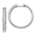 14k White Diamond Hoop Earrings, 0.74 ct, 22 x 22 mm