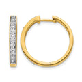 14k 3/4 carat Diamond Hinged Hoop Earrings, 0.74 ct, 22 x 23 mm