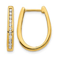 14k 1/2 carat Diamond Channel-set Oval Hinged Hoop Earrings, 0.47 ct, 20 x 3.5 mm