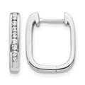 14k White Gold 1/4 carat Diamond Channel-set Square Hinged Hoop Earrings, 0.24 ct, 15 x 13 mm