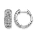 14k White Gold 5/8 carat Diamond Pave Hinged Hoop Earrings, 0.638 ct, 15 x 15 mm