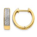 14k 1/4 carat Diamond Pave Hinged Hoop Earrings, 0.248 ct, 15 x 13 mm