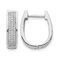 14k White Gold 1/3 carat Diamond Pave Medium Hinged Oval Hoop Earrings, 0.349 ct, 16 x 14 mm
