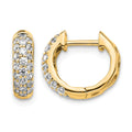 14k 5/8 carat Diamond Pave Hinged Hoop Earrings, 0.66 ct, 12 x 4 mm