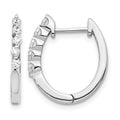 14k White Gold 1/4 carat Diamond Hinged Hoop Earrings, 0.25 ct, 19 x 15 mm