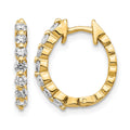 14k 1/2 carat AA Diamond Hinged Hoop Earrings, 0.49 ct, 15 x 12 mm