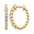 14k 3/4 carat AA Diamond Hinged Hoop Earrings, 0.7 ct, 20 x 15 mm