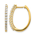 14k 3/4 carat Lab Grown Diamond VS/SI+ G+ Complete Hinged Hoop Earrings, 0.72 ct, 23 x 18.15 mm