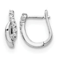 14k White Gold 1/8 carat Diamond Wave Hinged Earrings, 0.147 ct, 12 x 11 mm