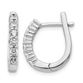 14k White Gold 1/2 carat Lab Grown Diamond VS/SI+ G+ Complete Hinged Hoop Earrings, 0.482 ct, 16.55 x 14.5 mm