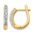 14k 1/2 carat Lab Grown Diamond VS/SI+ G+ Complete Hinged Hoop Earrings, 0.482 ct, 16.55 x 14.5 mm