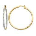 14k 7/8 carat Lab Grown Diamond VS/SI+ G+ Complete In and Out Hoop Earrings, 0.908 ct, 41.75 x 39.25 mm