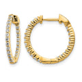 14k 1/2 carat Diamond In/Out Hinged Hoop Earrings, 0.492 ct, 18 x 1.5 mm