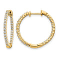 14k 5/8 carat Diamond In/Out Hinged Hoop Earrings, 0.644 ct, 23 x 1.75 mm