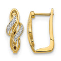 14k Diamond Fancy Hinged Hoop Earrings, 0.056 ct, 17 x 11 mm