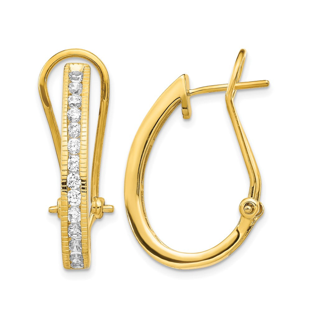 14k 1 carat Lab Grown Diamond VS/SI+ G+ Complete Fashion Hinged Hoop Earrings, 0.991 ct, 29.8 x 18.75 mm