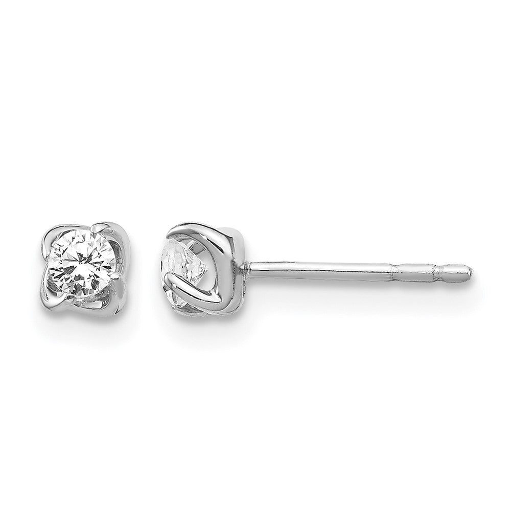 14k White Gold 1/5 carat Diamond Post Earrings, 0.2 ct, 4 x 4 mm