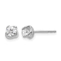 14k White Gold 1/2 carat Diamond Fancy Twist Post Earrings, 0.48 ct, 5 x 5 mm