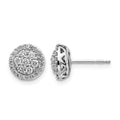14k White Gold 1/2 carat Diamond Cluster Post Earrings, 0.508 ct, 9 x 9 mm