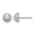 14k White Gold 1/2 carat Diamond Cluster Post Earrings, 0.51 ct, 7 x 7 mm