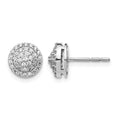 14k White Gold 1/2 carat Diamond Round Cluster Post Earrings, 0.489 ct, 9 x 9 mm