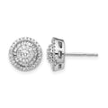 14k White Gold 1/2 carat Diamond Cluster Post Earrings, 0.527 ct, 10 x 10 mm