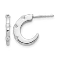 14k White Gold 1/3 carat Diamond J-Hoop Post Earrings, 0.3 ct, 15 x 11 mm