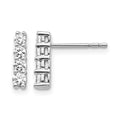 14k White Gold 4-stone 1/2 carat Diamond Post Earrings, 0.52 ct, 10 x 2 mm