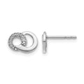 14k White Gold Diamond Circles Post Earrings, 0.01 ct, 6 x 10 mm
