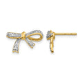 14k 1/20 carat Diamond Bow Post Earrings, 0.049 ct, 10 x 15 mm