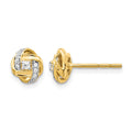 14k 1/8 carat Diamond Love Knot Post Earrings, 0.13 ct, 8 x 7 mm
