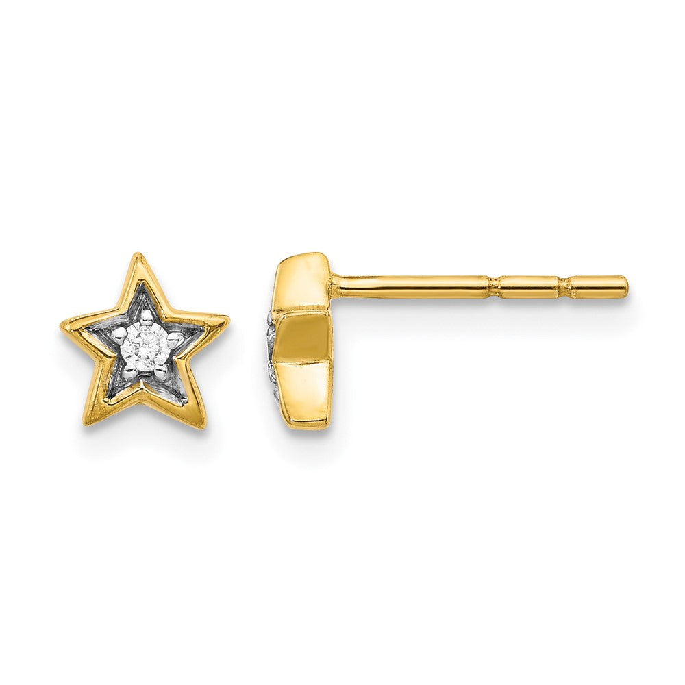 14k 1/20 carat Diamond Star Post Earrings, 0.05 ct, 6 x 6 mm