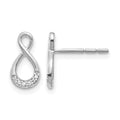 14k White Gold Diamond Twisted Infinity Post Earrings, 0.04 ct, 12 x 6 mm