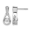 14k White Gold 1/4 carat Vibrant Moving Diamond Post Earrings, 0.26 ct, 17 x 7 mm