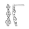 True Origin 14K White Gold 3/8 carat Lab Grown Diamond VS+ F+ Complete Floral Bloom Post Dangle Earrings, 0.384 ct, 22.92 x 6.09 mm