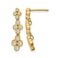 True Origin 14K Yellow Gold 3/8 carat Lab Grown Diamond VS+ F+ Complete Floral Bloom Post Dangle Earrings, 0.384 ct, 22.92 x 6.09 mm