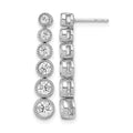True Origin 14K White Gold 1 carat Lab Grown Diamond VS+ F+ Complete Graduated Dangle Post Earrings, 0.996 ct, 22.2 x 4.74 mm